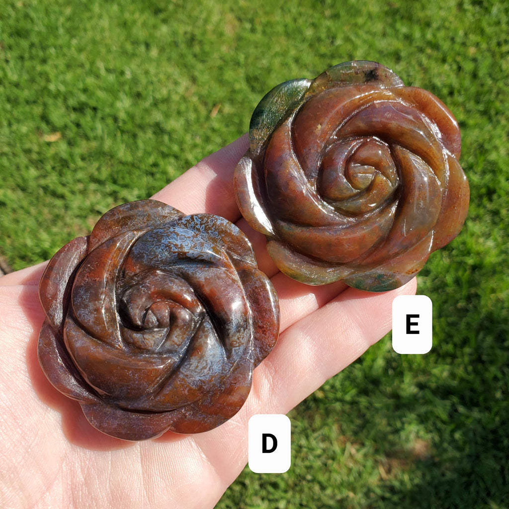 Ocean Jasper Flower - Strength, Renewal, Tranquility - Jasper Crystal Rose Carving Healing Crystals Gemstones