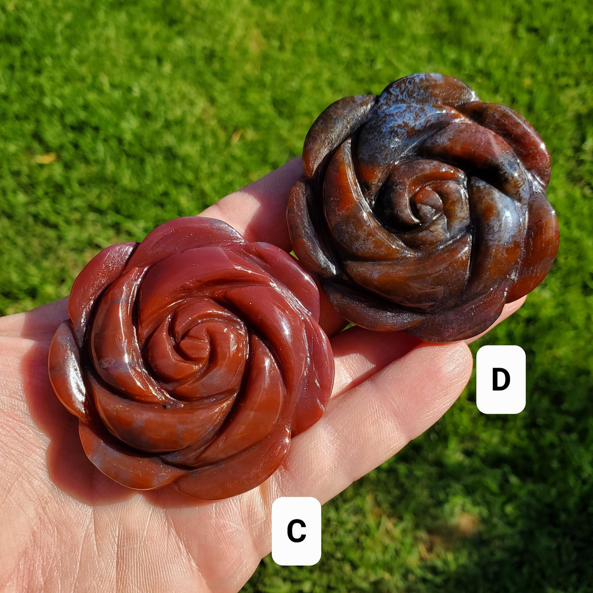 Ocean Jasper Flower - Strength, Renewal, Tranquility - Jasper Crystal Rose Carving Healing Crystals Gemstones
