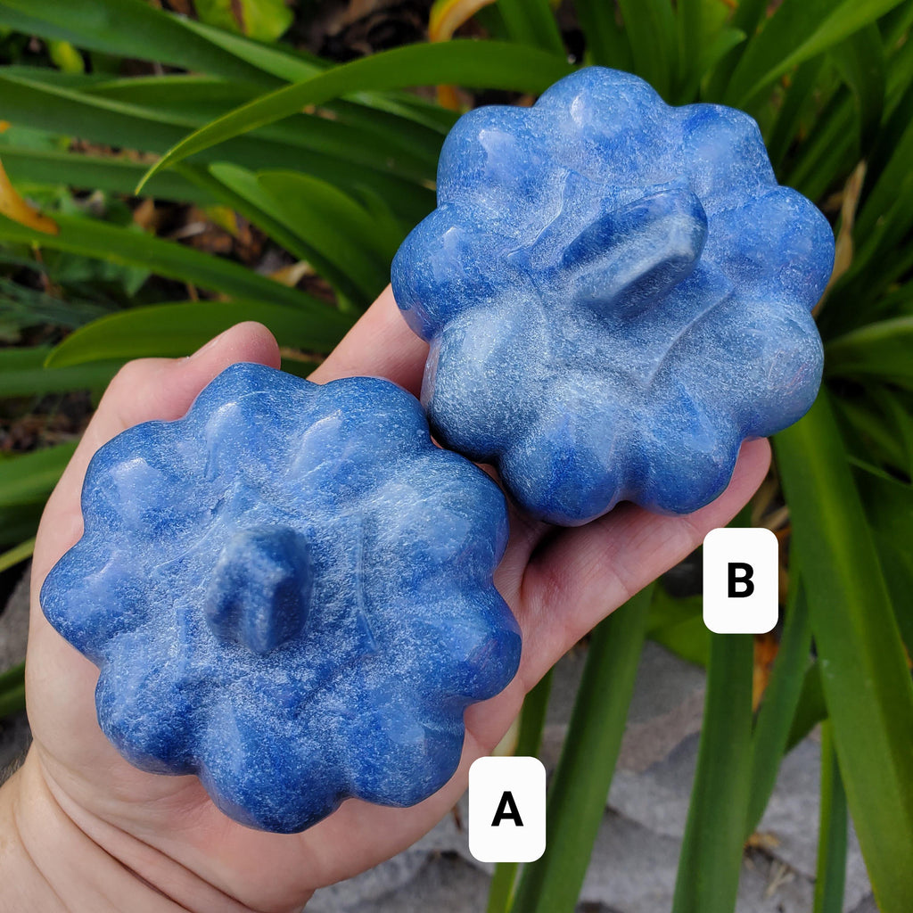 Chunky Blue Aventurine Pumpkin - Inner Strength, Self-Discipline, Communication - Aventurine Crystal Pumpkin Healing Gemstone Halloween