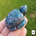 Blue Apatite Turtle - Intuition, Mental Clarity, Communication, Manifestation - Blue Crystal Turtle Carving Stone Healing Gemstones