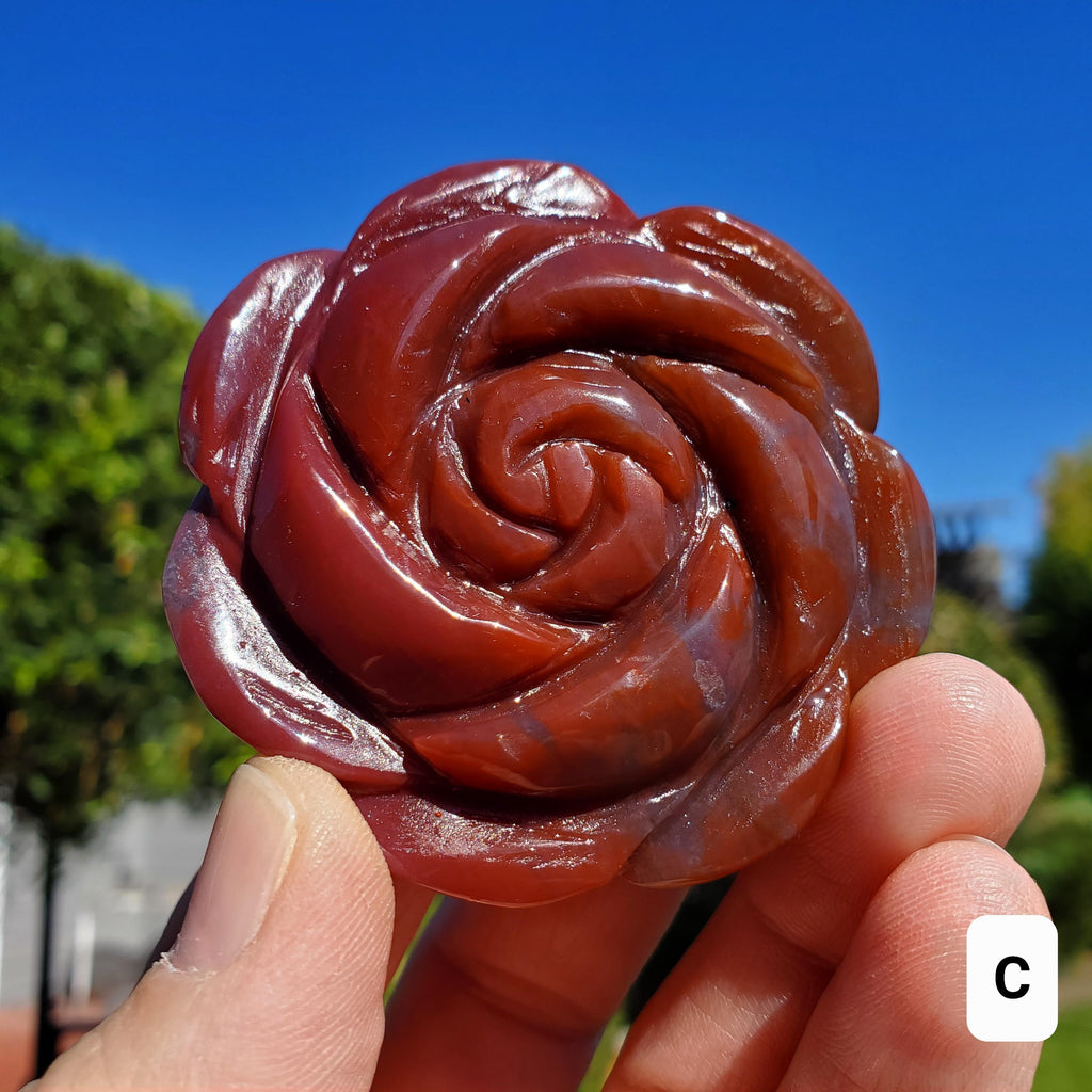 Ocean Jasper Flower - Strength, Renewal, Tranquility - Jasper Crystal Rose Carving Healing Crystals Gemstones