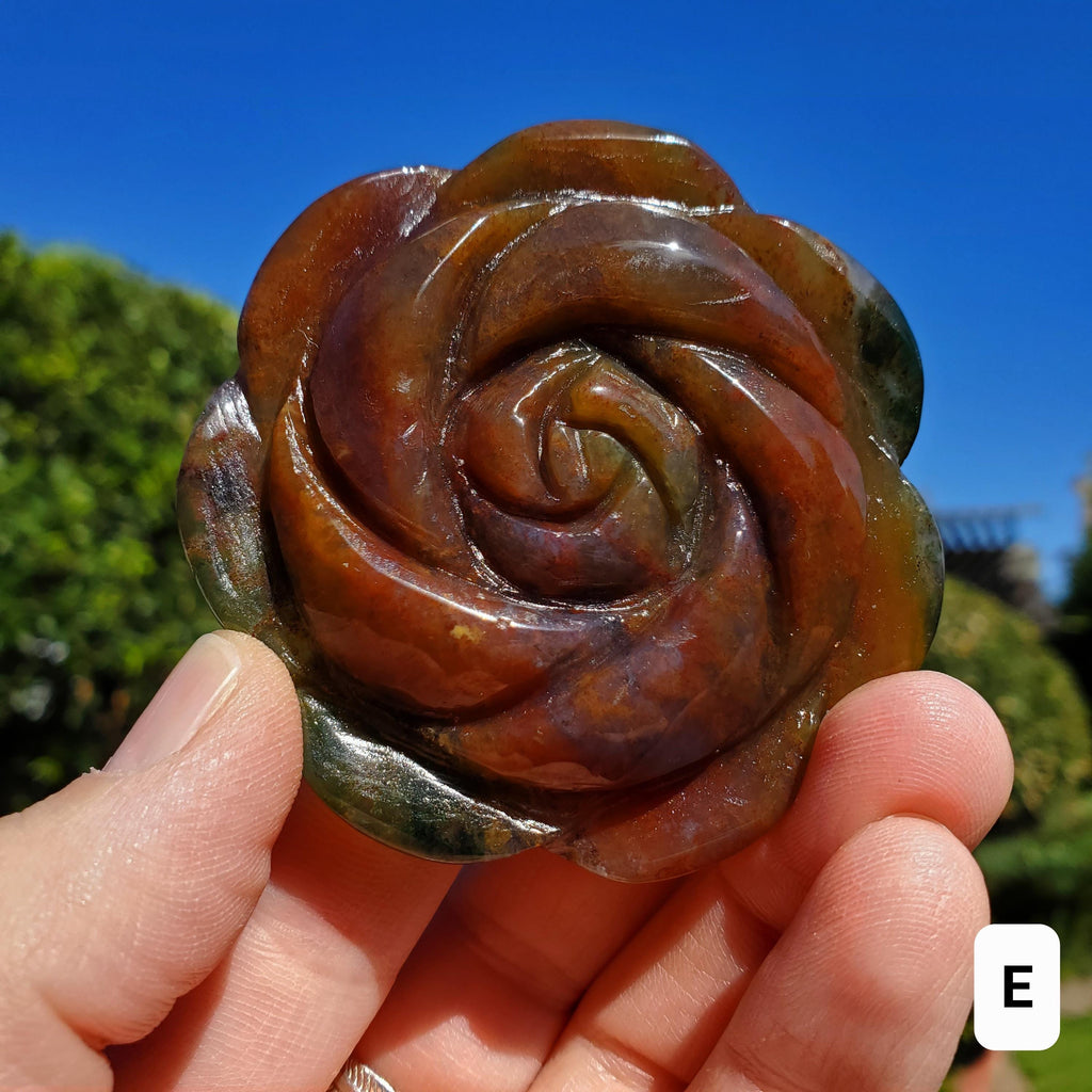 Ocean Jasper Flower - Strength, Renewal, Tranquility - Jasper Crystal Rose Carving Healing Crystals Gemstones