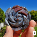 Ocean Jasper Flower - Strength, Renewal, Tranquility - Jasper Crystal Rose Carving Healing Crystals Gemstones