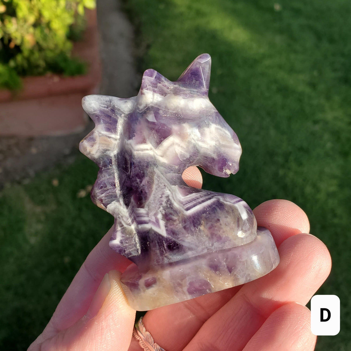 Small Dream Amethyst Unicorn - Calming, Energetic Protection, Positivity, Divine Love - Purple Amethyst Crystal Unicorn Healing Gemstones