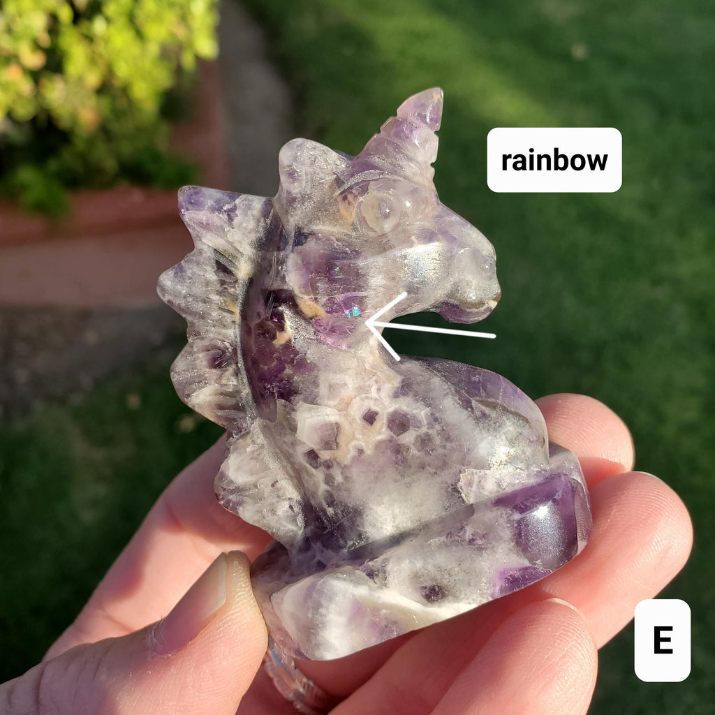 Small Dream Amethyst Unicorn - Calming, Energetic Protection, Positivity, Divine Love - Purple Amethyst Crystal Unicorn Healing Gemstones