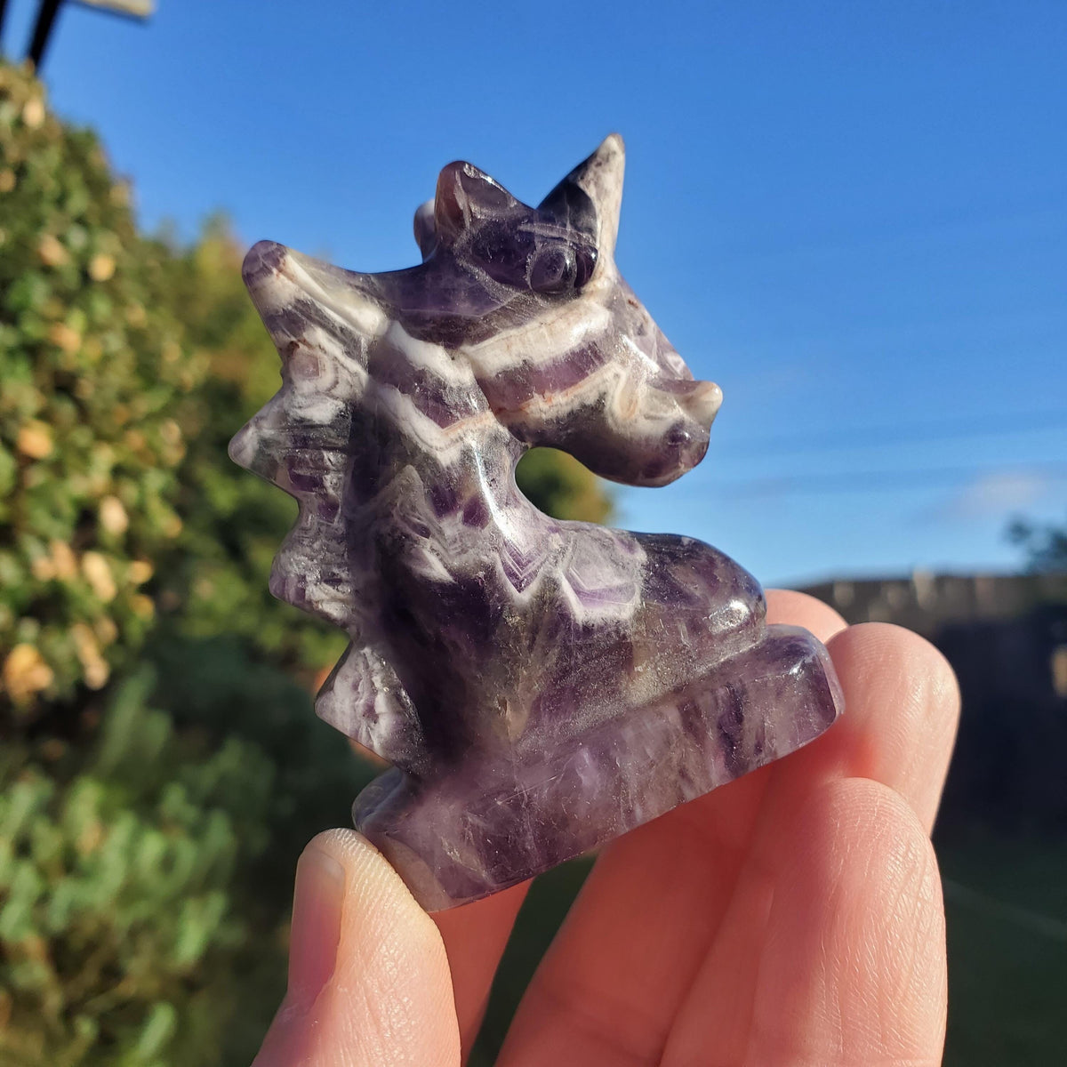 Small Dream Amethyst Unicorn - Calming, Energetic Protection, Positivity, Divine Love - Purple Amethyst Crystal Unicorn Healing Gemstones