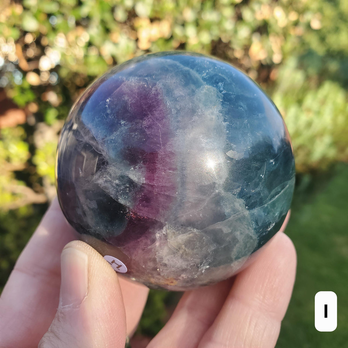 Flashy Rainbow Fluorite Spheres - Stability, Concentration, Protection - Fluorite Healing Balancing Crystals Gemstones Crystal Ball