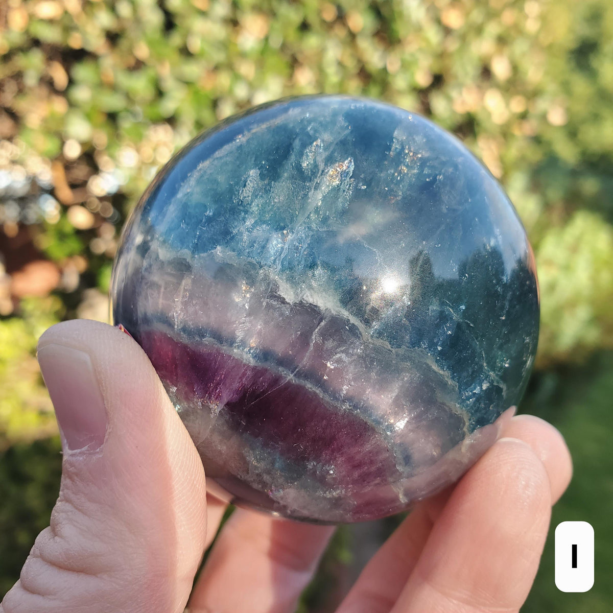 Flashy Rainbow Fluorite Spheres - Stability, Concentration, Protection - Fluorite Healing Balancing Crystals Gemstones Crystal Ball