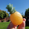 Orange Calcite Pineapple with Green Aventurine - Confidence, Self-Esteem, Creative & Sexual Energy, Luck - Crystal Pineapple Gemstone