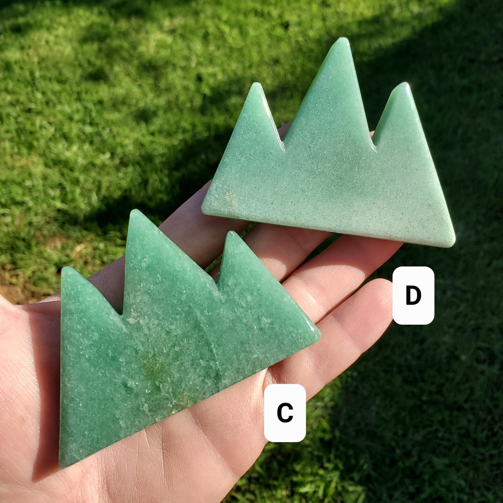 Green Aventurine Mountain Carving - Manifestation, Prosperity, Wealth, Luck - Crystal Mountain Range Scenic Display Healing Gemstones