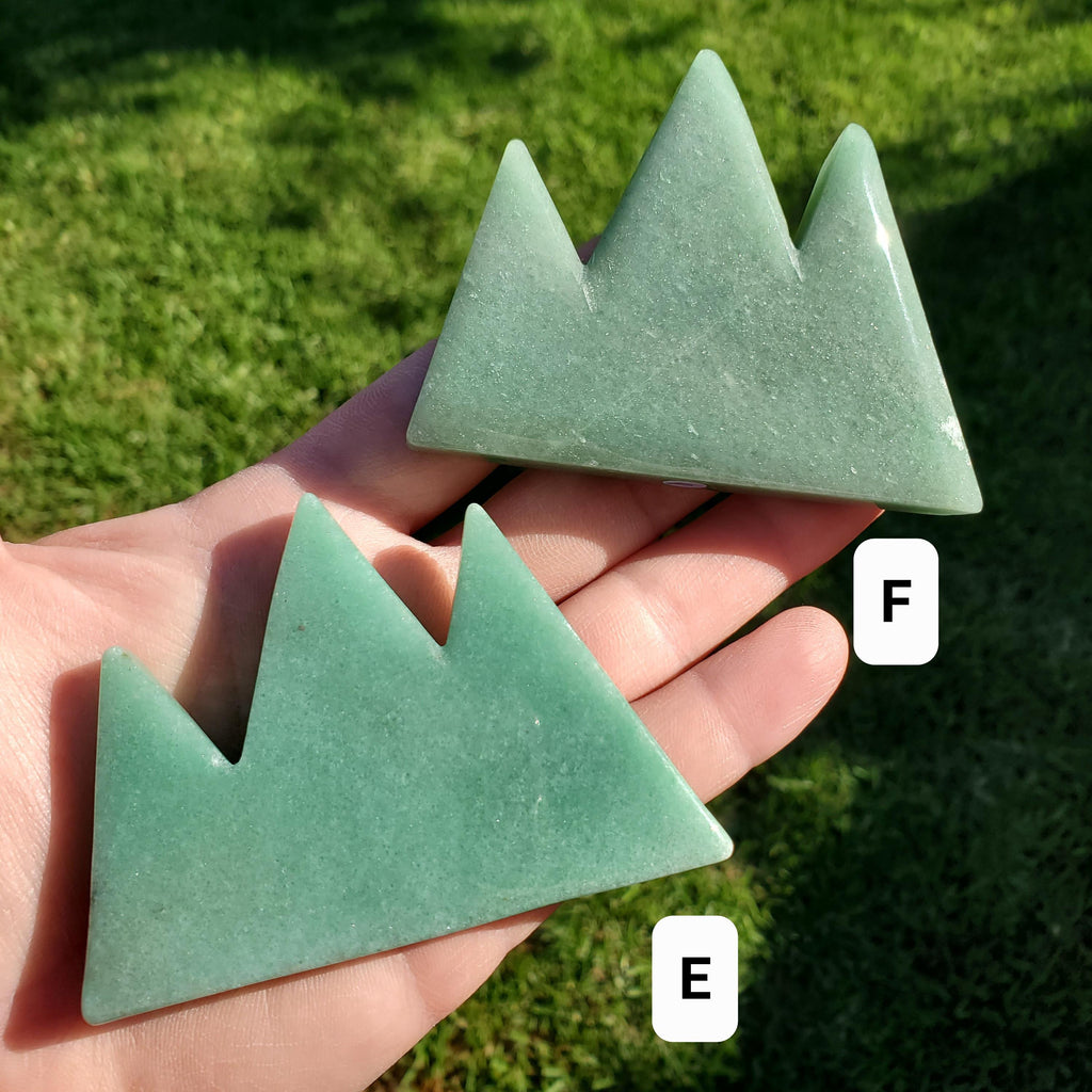 Green Aventurine Mountain Carving - Manifestation, Prosperity, Wealth, Luck - Crystal Mountain Range Scenic Display Healing Gemstones