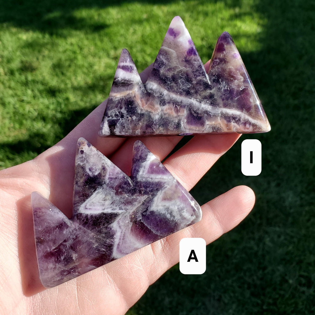 Dream Amethyst Mountain Carving - Calming, Energetic Protection, Positivity, Divine Love - Purple Amethyst Crystal Scenic Landscape Gem