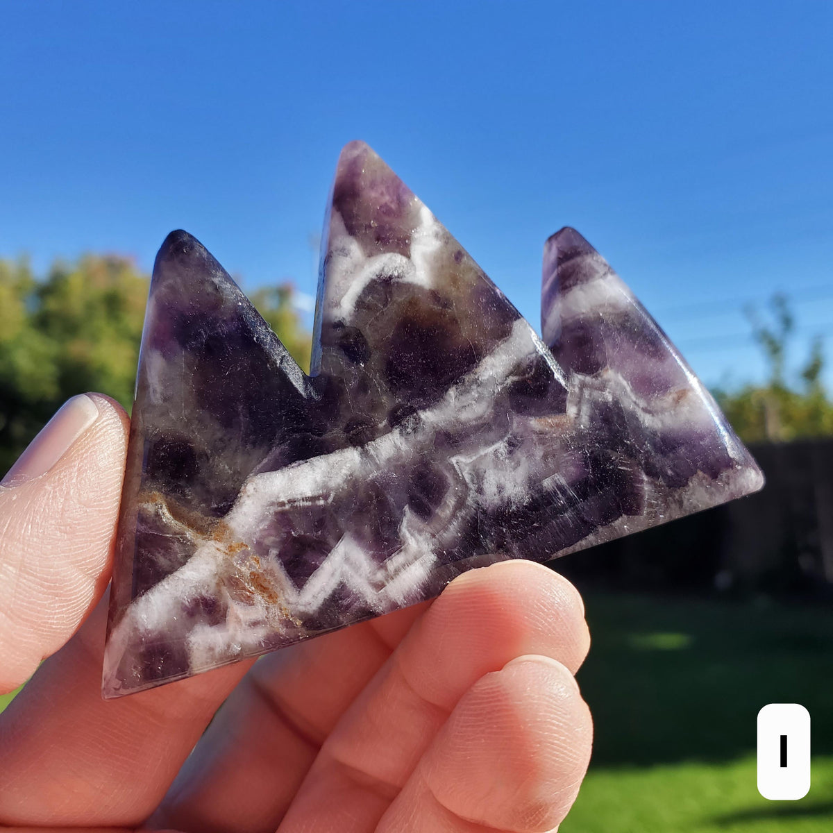 Dream Amethyst Mountain Carving - Calming, Energetic Protection, Positivity, Divine Love - Purple Amethyst Crystal Scenic Landscape Gem