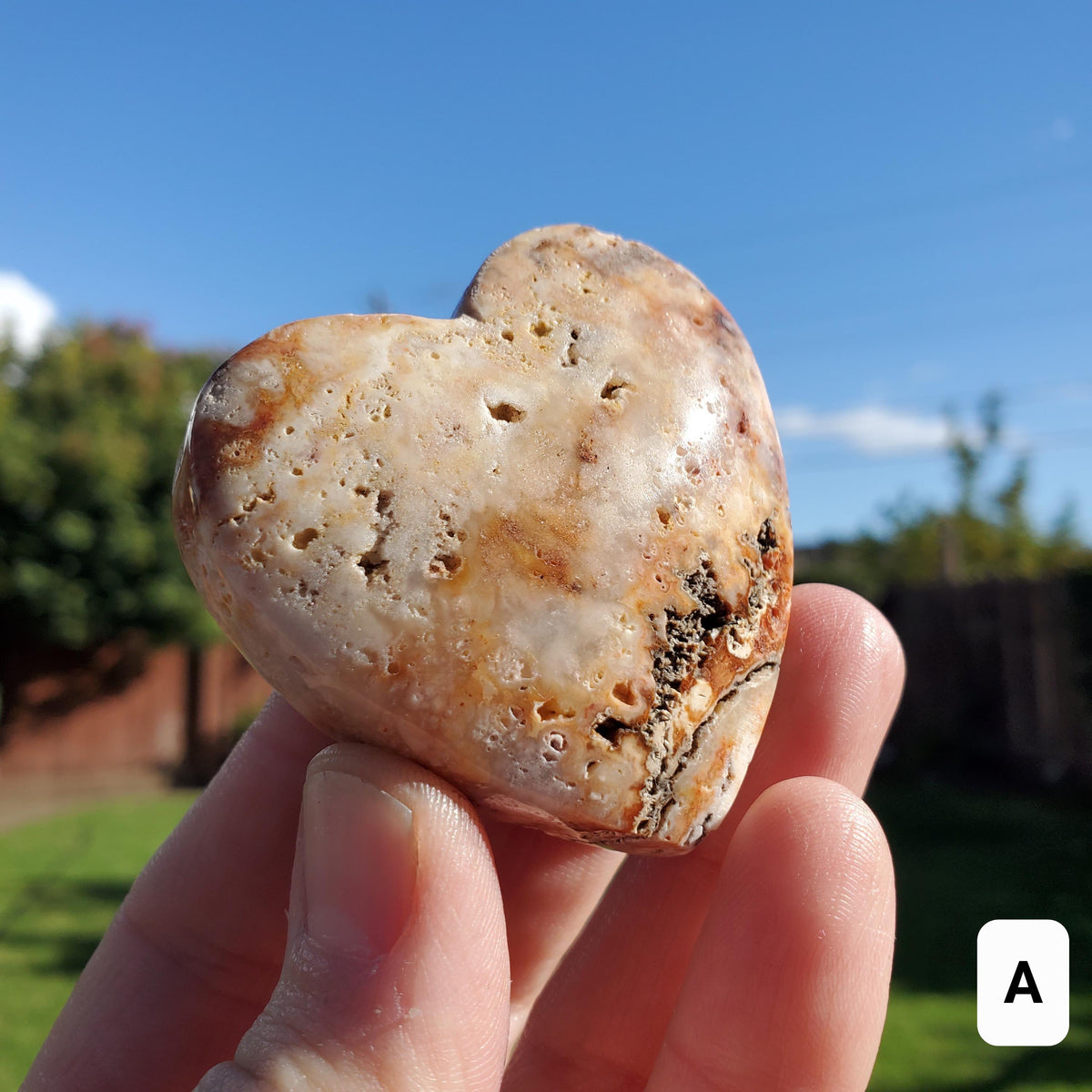 Cute Pink Lace Agate Heart with Druzy - Balance Physical, Mental, Emotional - Pink Agate Crystal Heart Carving