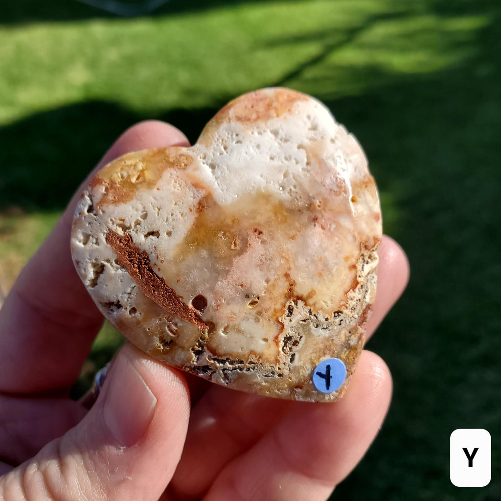 Cute Pink Lace Agate Heart with Druzy - Balance Physical, Mental, Emotional - Pink Agate Crystal Heart Carving