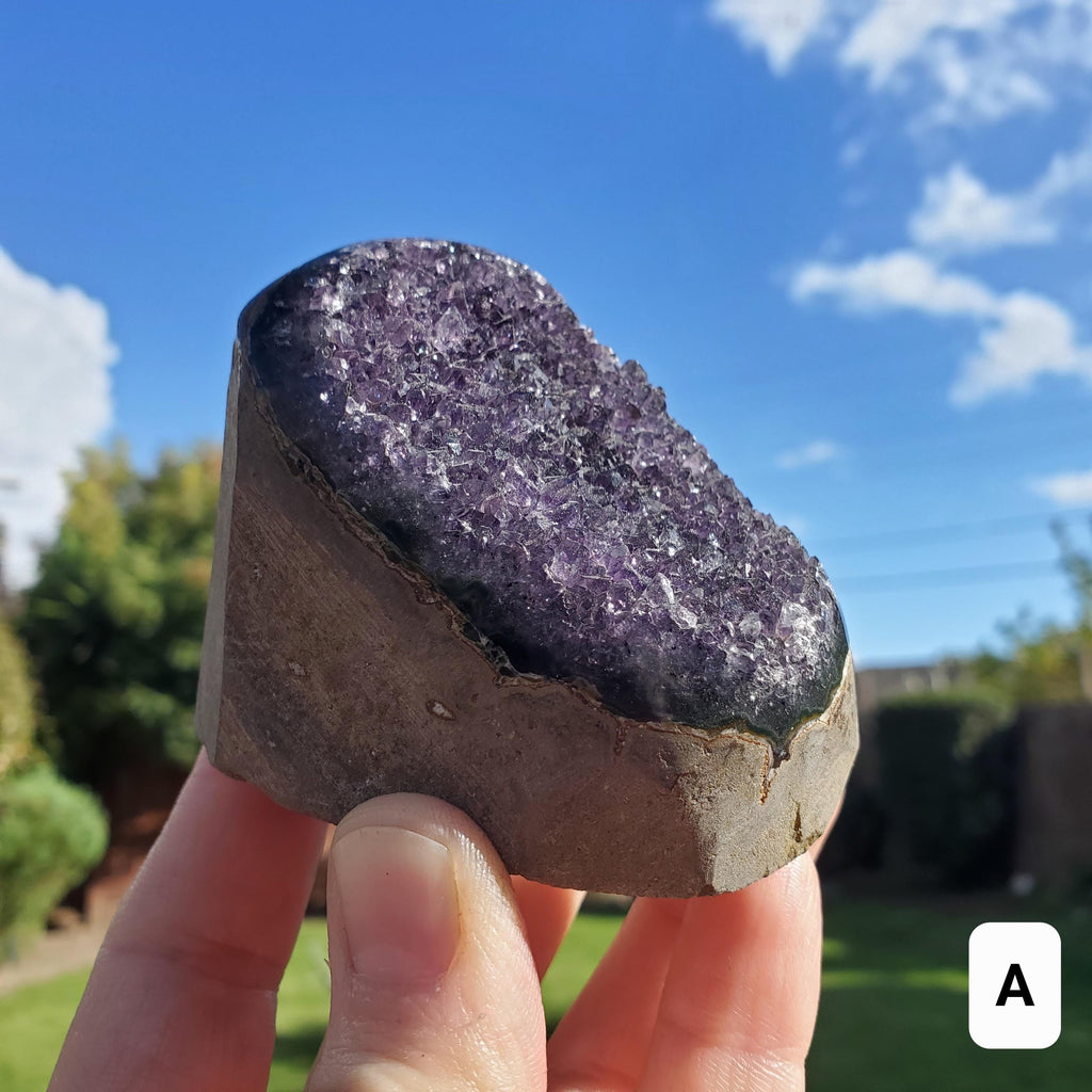 Small Amethyst Geode - Calming, Cleanses Body & Aura, Stress Relief, Positivity - Crystal Amethyst Cluster Healing Gemstones