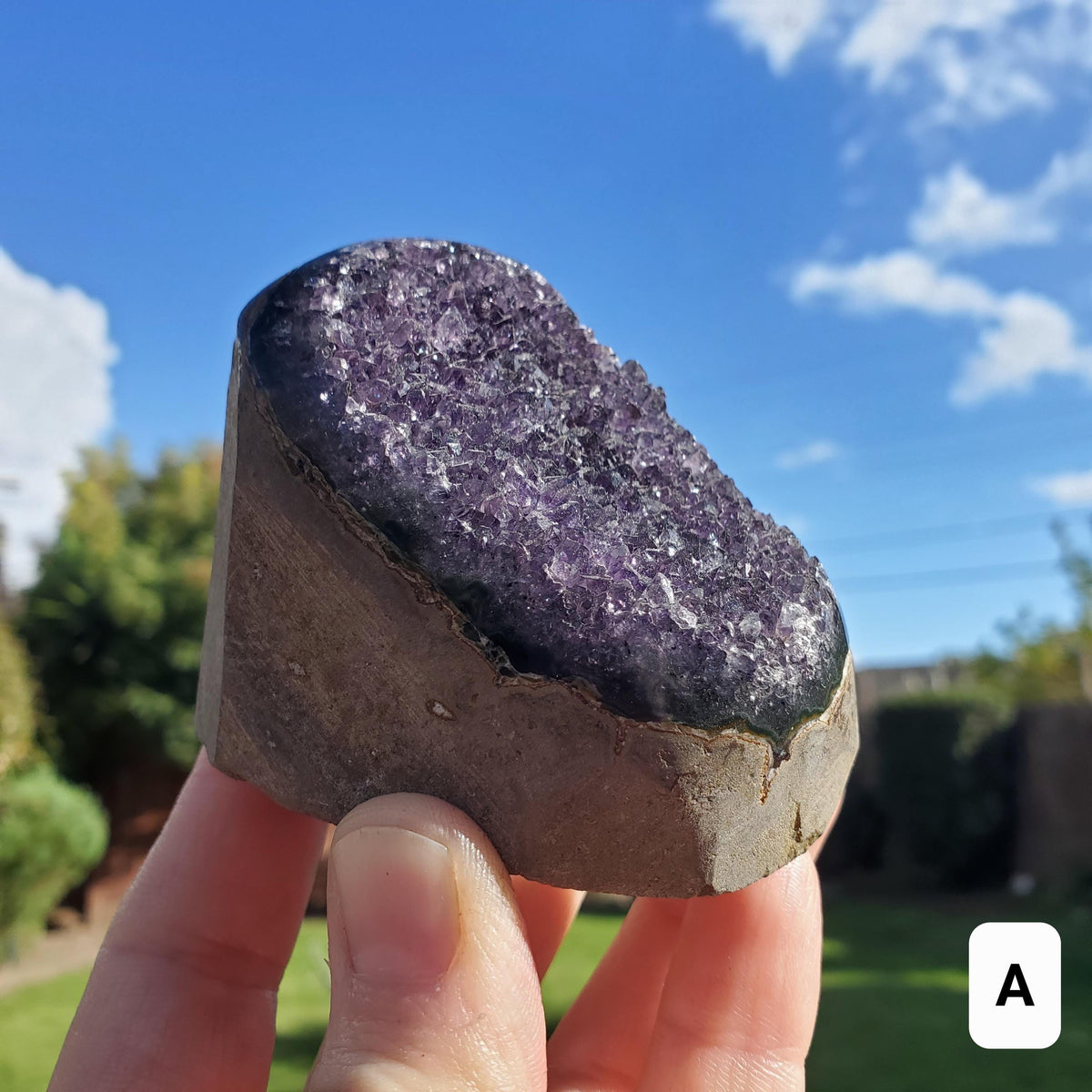 Small Amethyst Geode - Calming, Cleanses Body & Aura, Stress Relief, Positivity - Crystal Amethyst Cluster Healing Gemstones