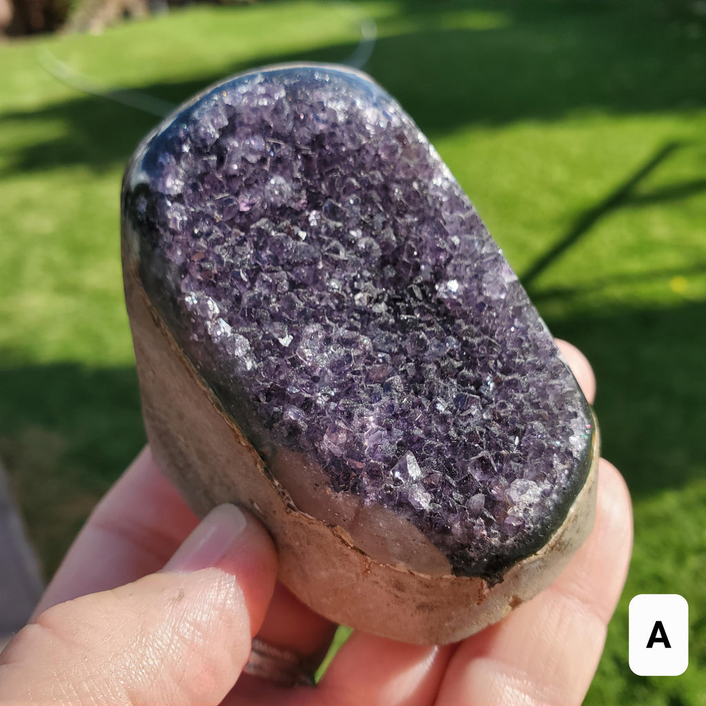 Small Amethyst Geode - Calming, Cleanses Body & Aura, Stress Relief, Positivity - Crystal Amethyst Cluster Healing Gemstones