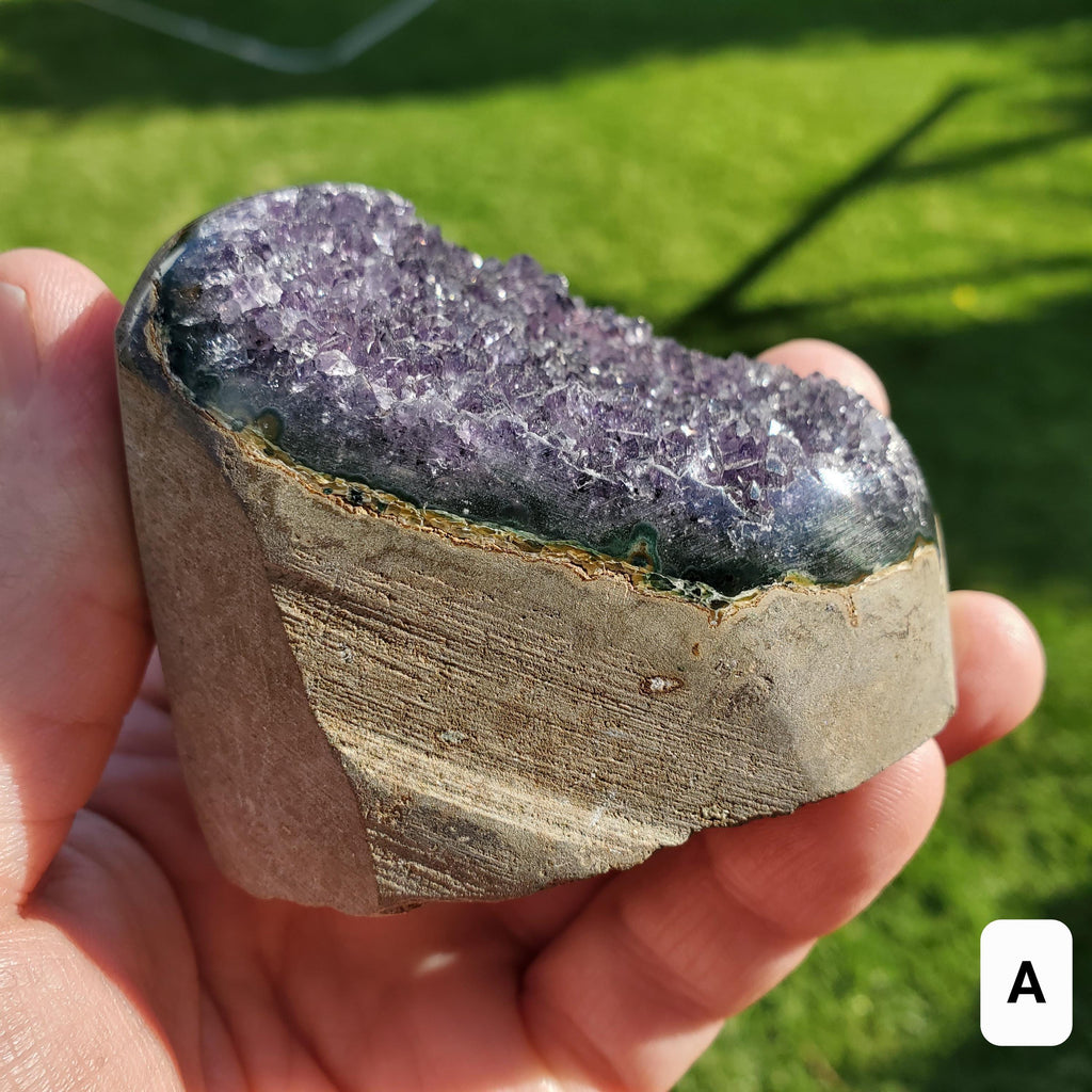 Small Amethyst Geode - Calming, Cleanses Body & Aura, Stress Relief, Positivity - Crystal Amethyst Cluster Healing Gemstones