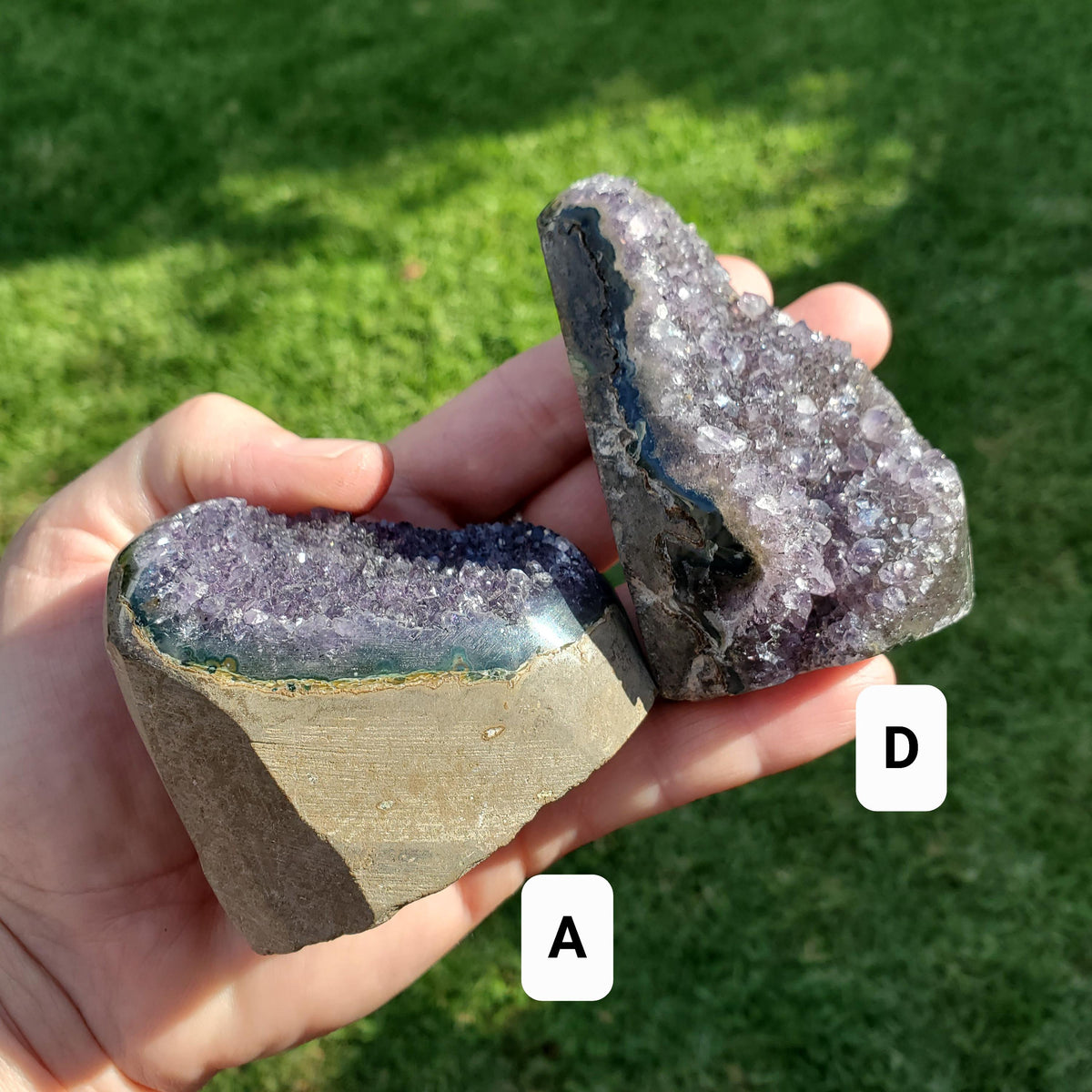 Small Amethyst Geode - Calming, Cleanses Body & Aura, Stress Relief, Positivity - Crystal Amethyst Cluster Healing Gemstones