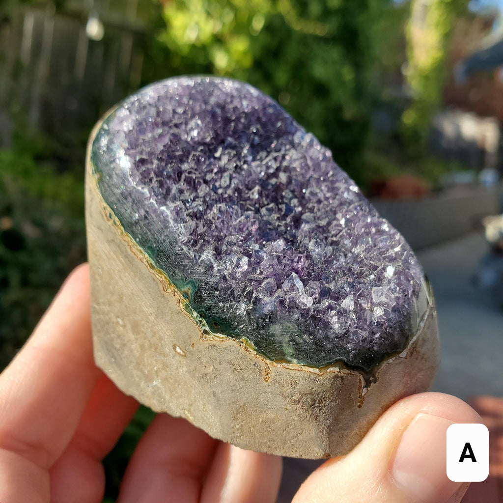 Small Amethyst Geode - Calming, Cleanses Body & Aura, Stress Relief, Positivity - Crystal Amethyst Cluster Healing Gemstones