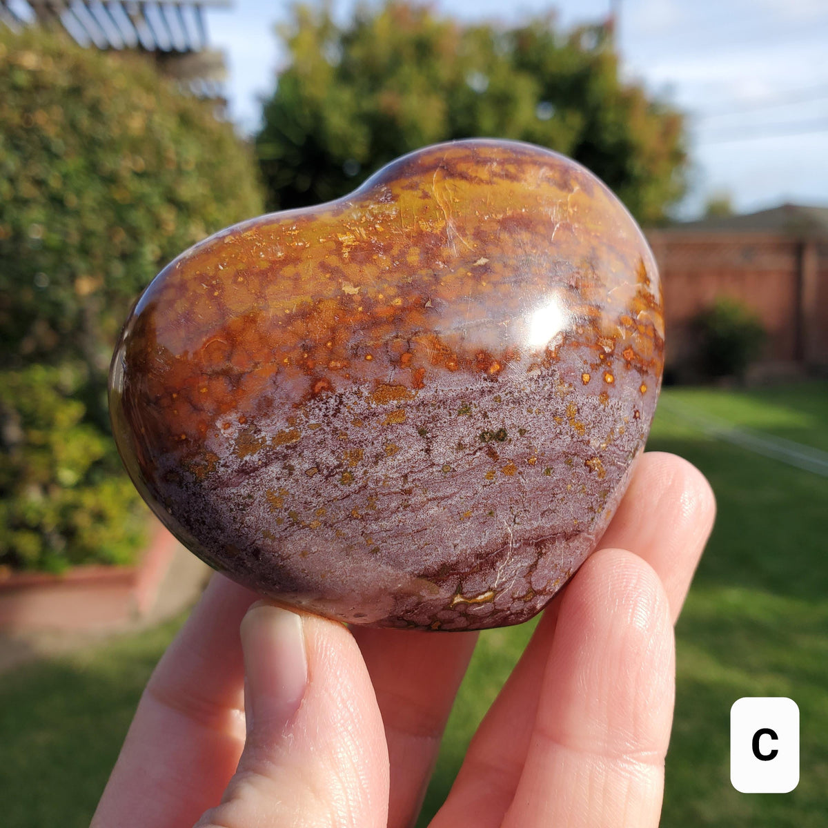 Chunky Ocean Jasper Heart - Strength, Renewal, Calming, Stabilizes Your Aura - Jasper Crystal Hearts Healing Crystals Gemstones