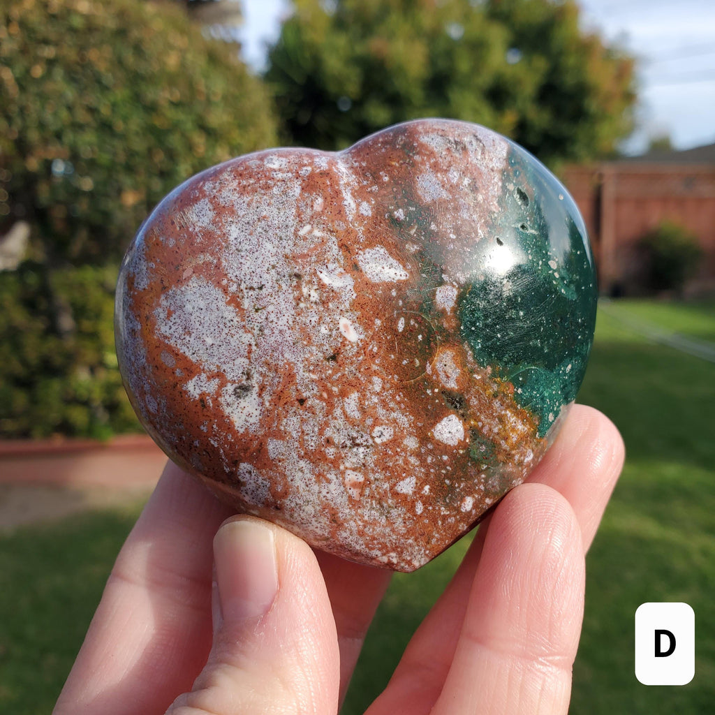 Chunky Ocean Jasper Heart - Strength, Renewal, Calming, Stabilizes Your Aura - Jasper Crystal Hearts Healing Crystals Gemstones