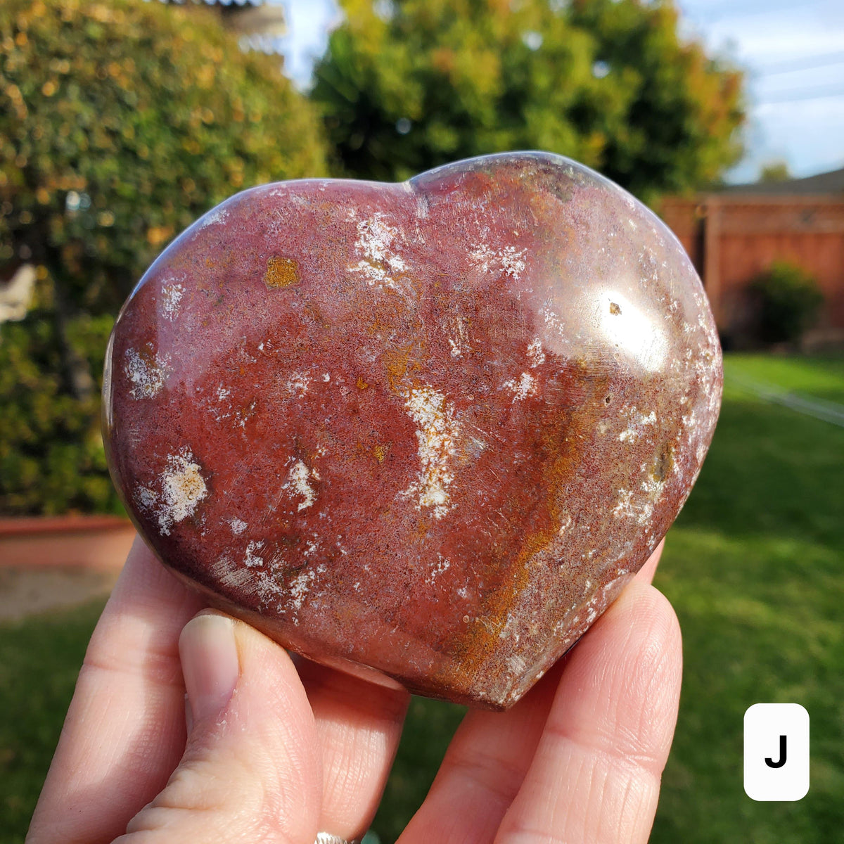 Chunky Ocean Jasper Heart - Strength, Renewal, Calming, Stabilizes Your Aura - Jasper Crystal Hearts Healing Crystals Gemstones