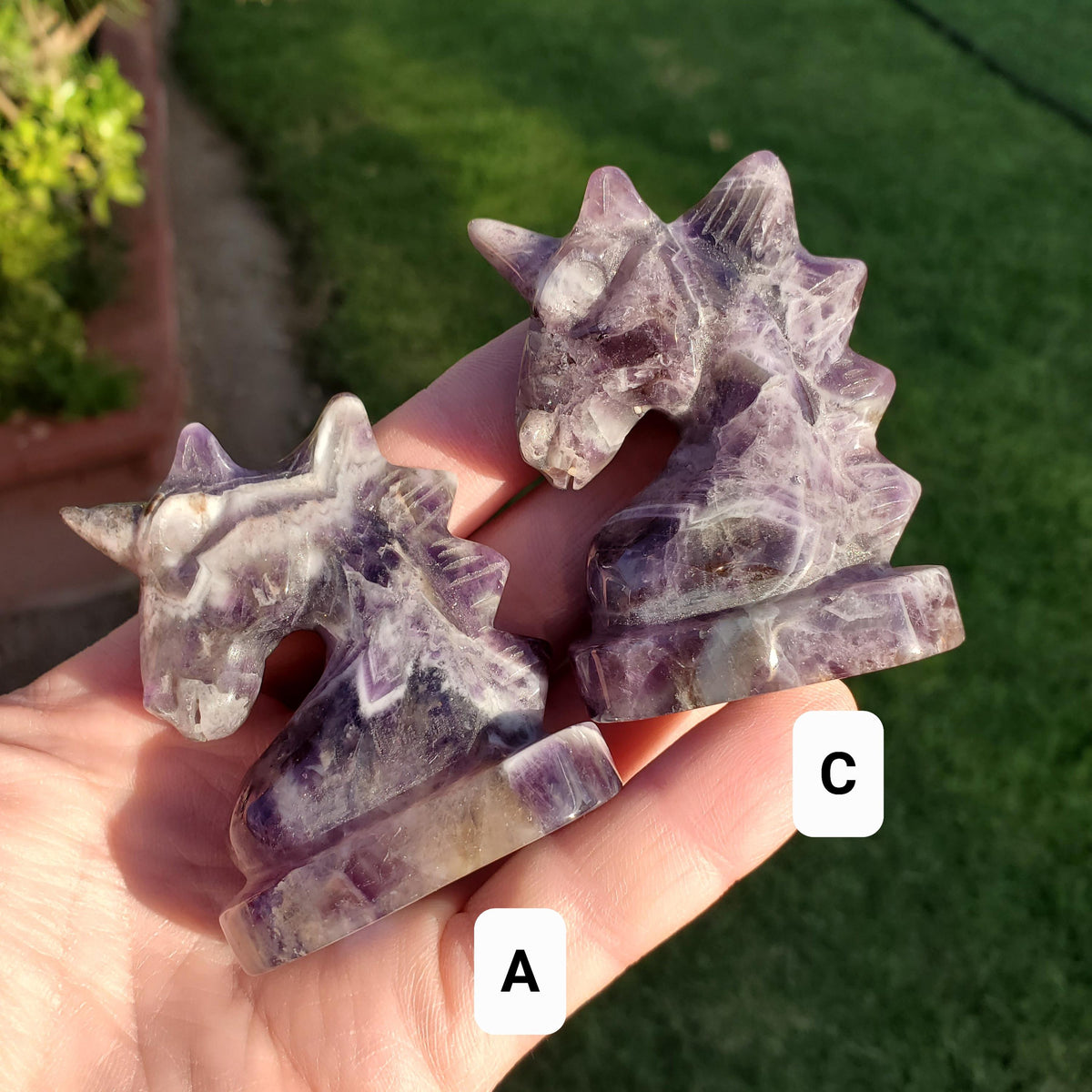 Small Dream Amethyst Unicorn - Calming, Energetic Protection, Positivity, Divine Love - Purple Amethyst Crystal Unicorn Healing Gemstones