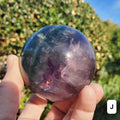 Flashy Rainbow Fluorite Spheres - Stability, Concentration, Protection - Fluorite Healing Balancing Crystals Gemstones Crystal Ball