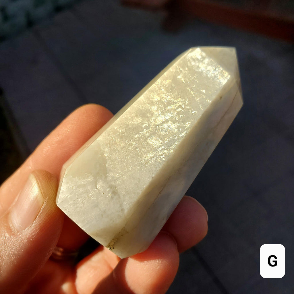 Gold Flash Moonstone Tower - Uplifting, Feminine Energy, Empowering - Flashy Moonstone Crystal Healing Point Gemstone