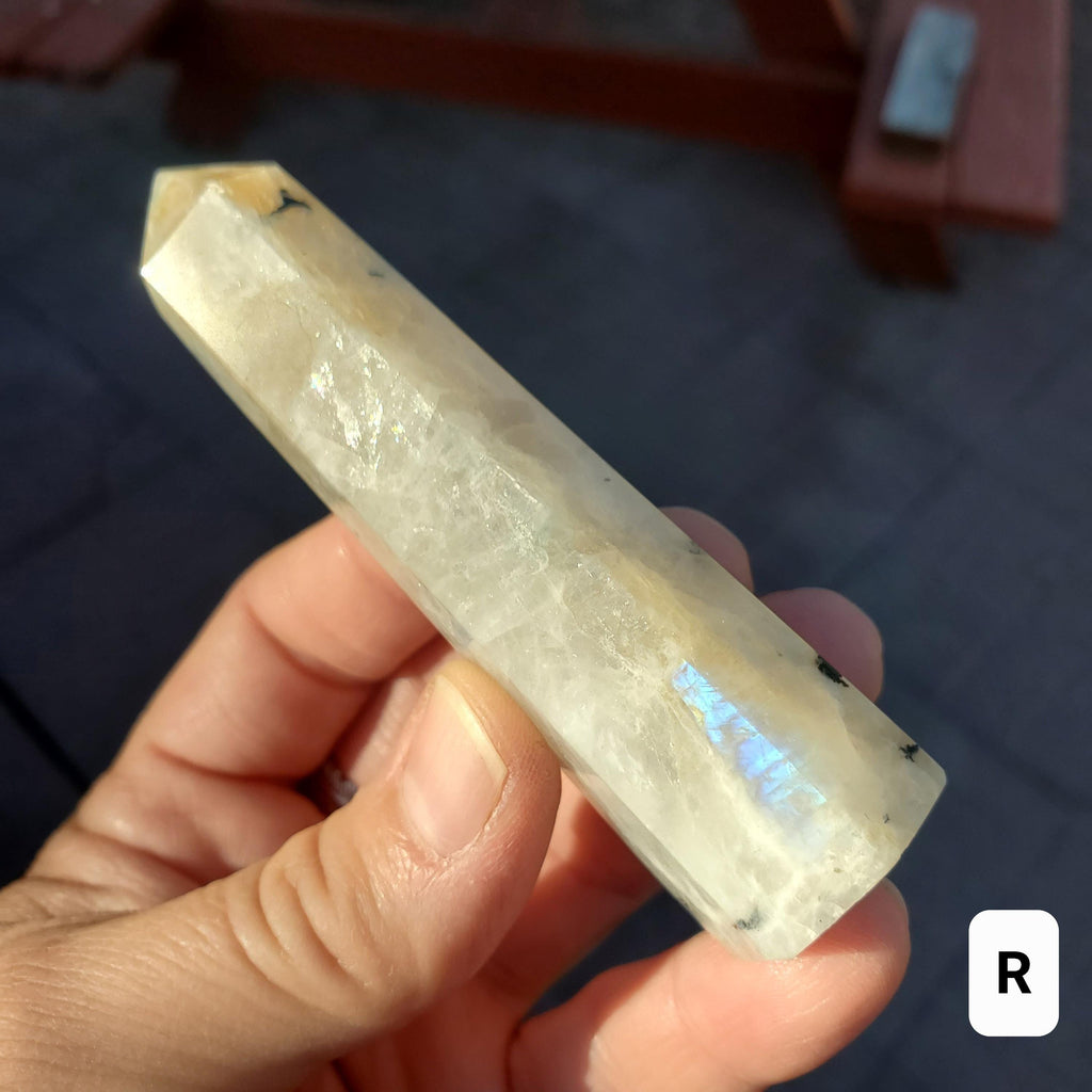 Gold Flash Moonstone Tower - Uplifting, Feminine Energy, Empowering - Flashy Moonstone Crystal Healing Point Gemstone