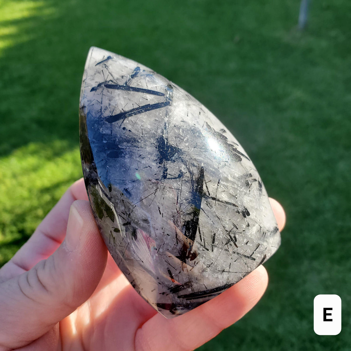 Tourmaline in Quartz Flames - Magnification, Clarity, EMF Protection - Tourmalinated Quartz Crystal Free Form Healing Gemstones