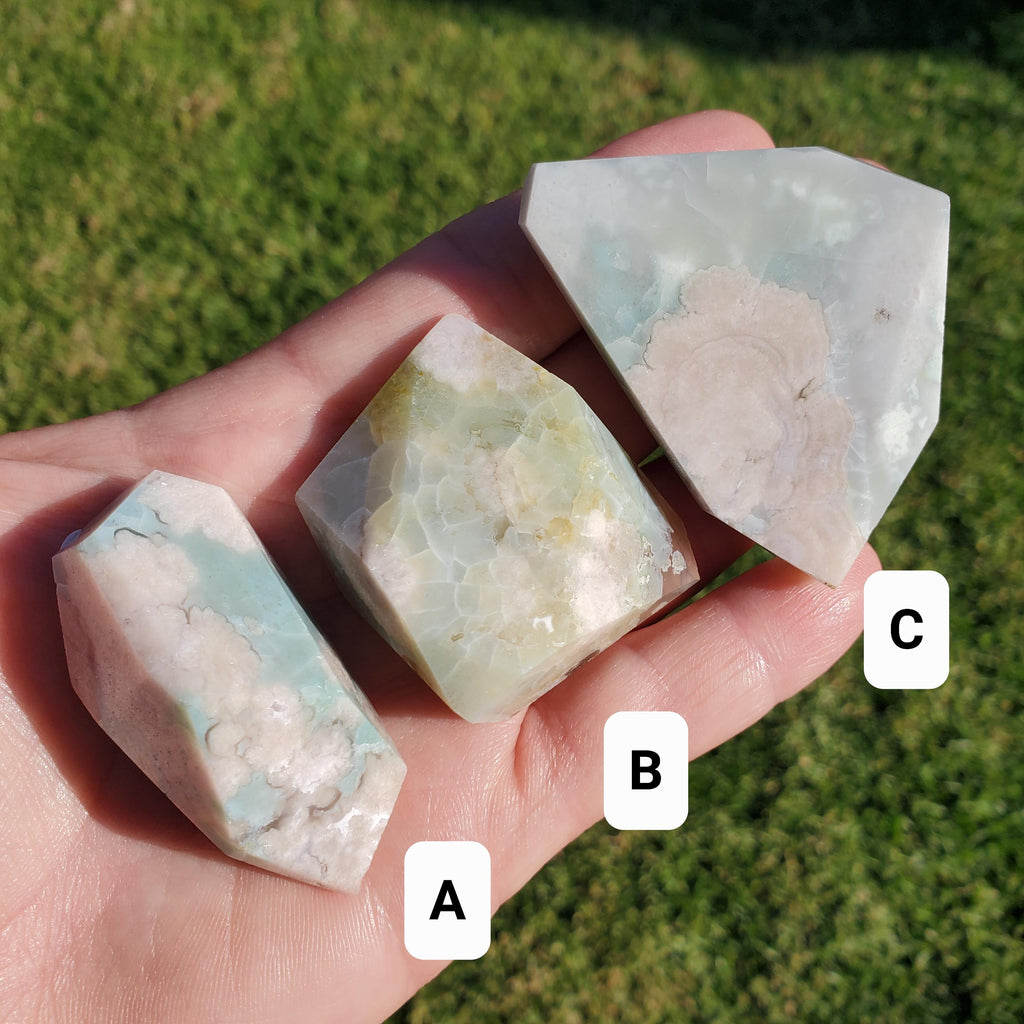 Green Flower Agate Freeform - Gentle, Nourishing, Growth - Freeform Crystal Stone Healing Crystals Gemstones