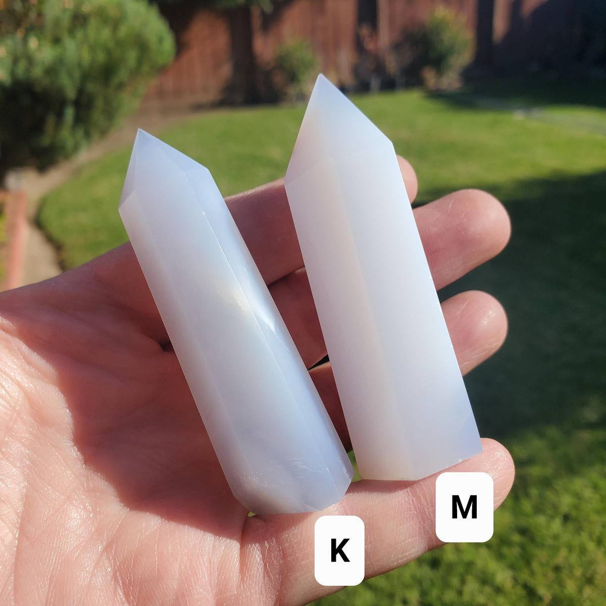 Blue Chalcedony Tower - Protective, Absorbs Negativity, Encourages Empathy, Calming - Chalcedony Crystal Point Healing Gemstones