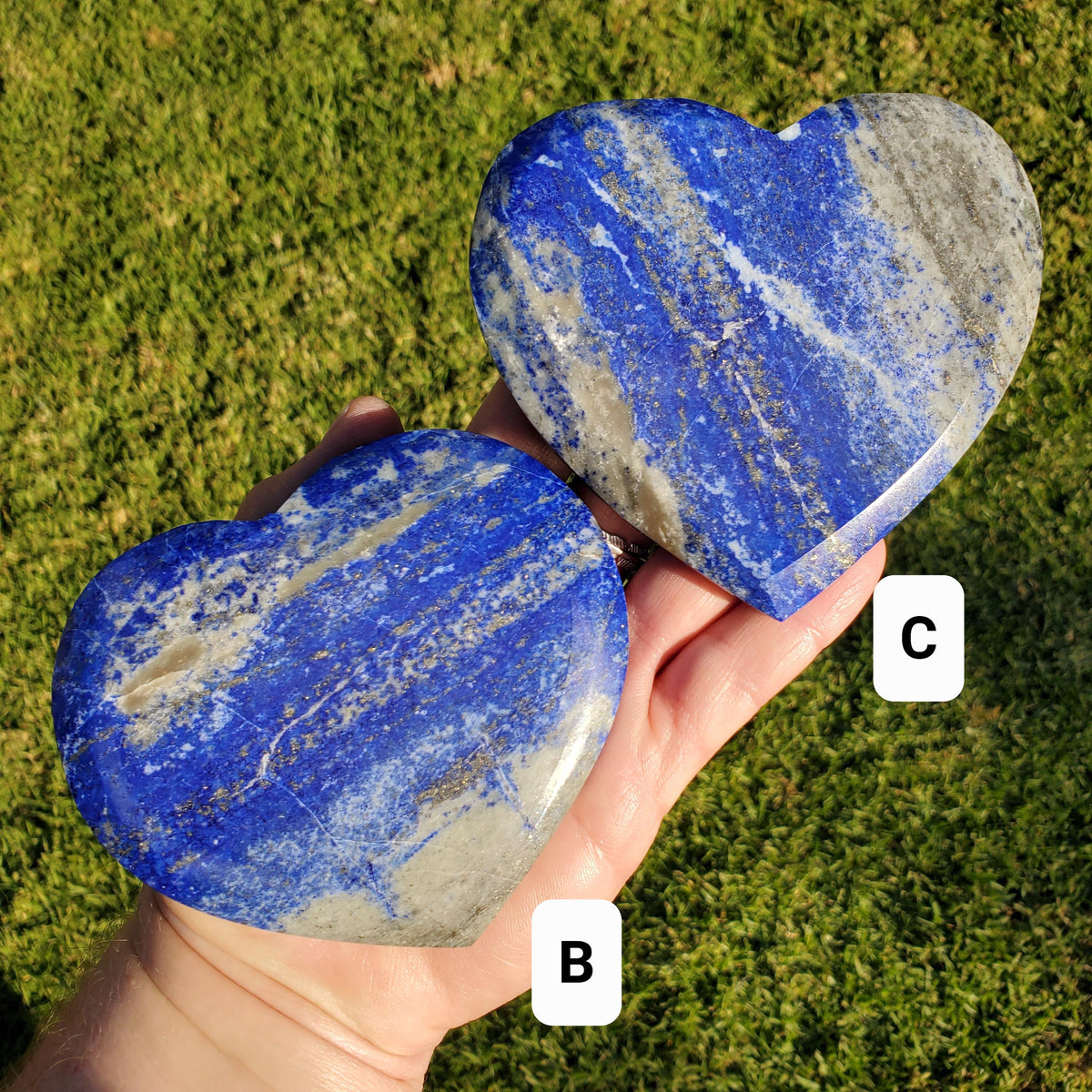 Lapis Lazuli Heart on Stand - Speak Your Truth, Communication, Personal Power - Lapiz Lazuli Crystal Heart Healing Gemstone