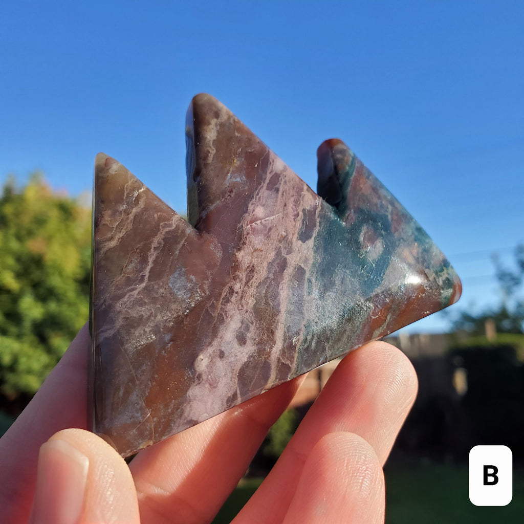 Ocean Jasper Mountain Carving - Strength, Renewal, Tranquility - Jasper Crystal Mountain Range Healing Crystals Gemstones