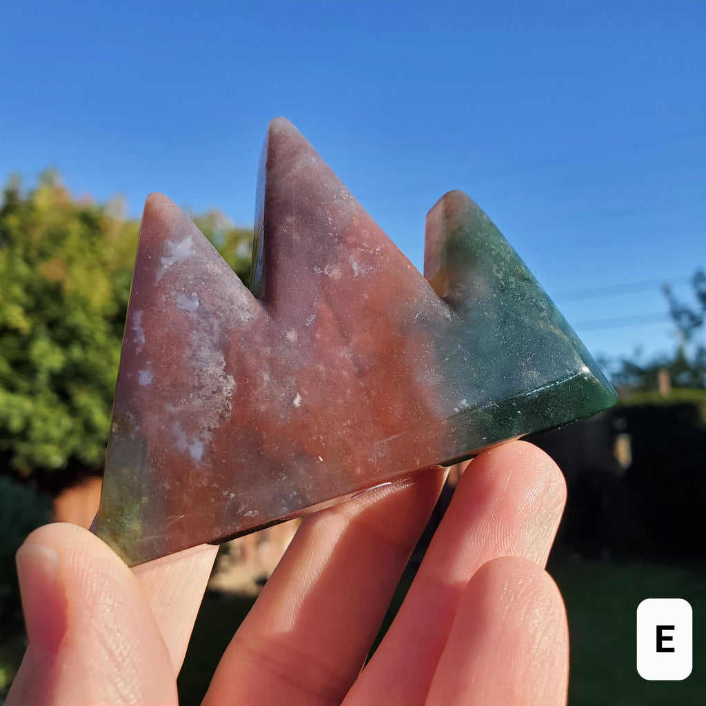Ocean Jasper Mountain Carving - Strength, Renewal, Tranquility - Jasper Crystal Mountain Range Healing Crystals Gemstones