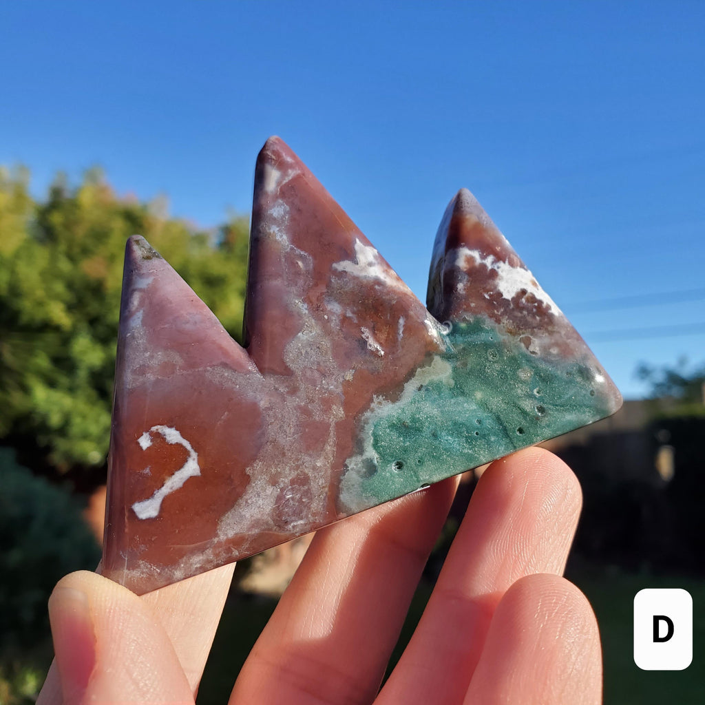 Ocean Jasper Mountain Carving - Strength, Renewal, Tranquility - Jasper Crystal Mountain Range Healing Crystals Gemstones