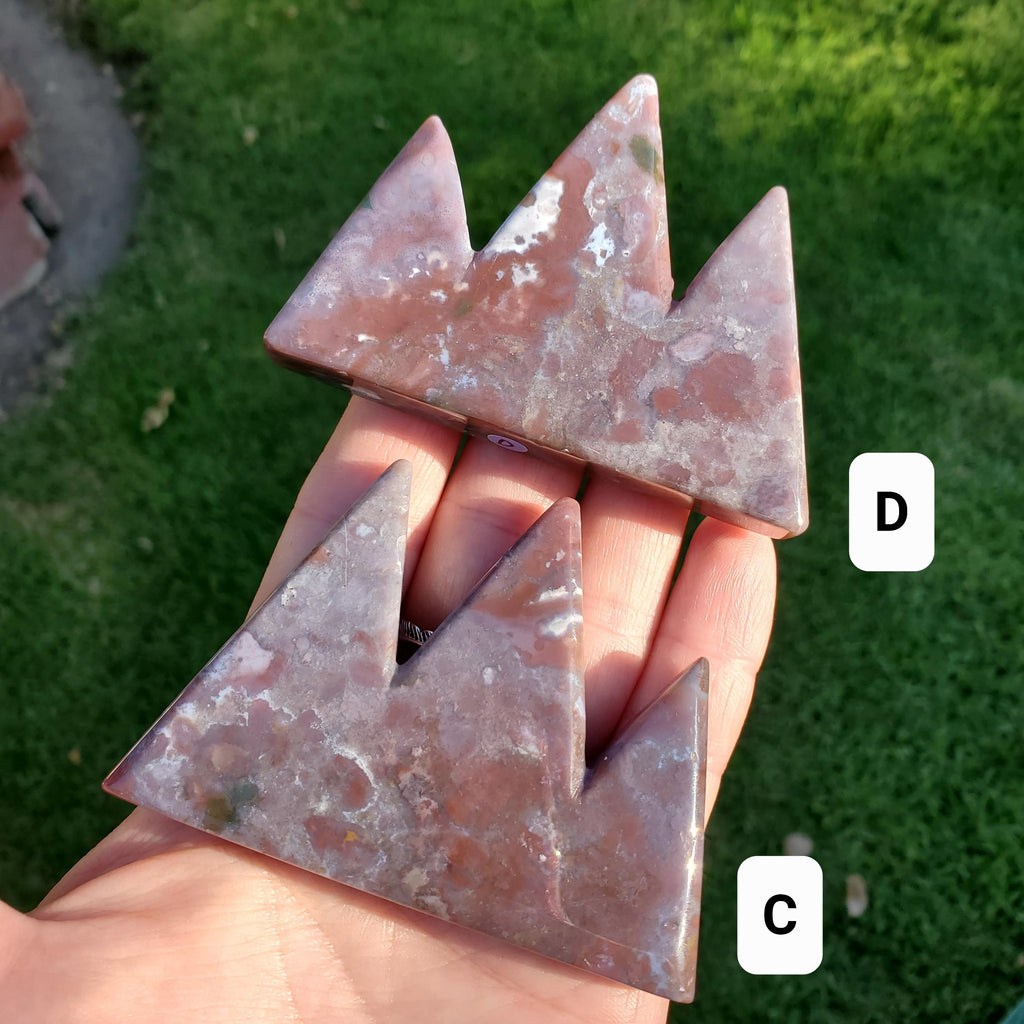 Ocean Jasper Mountain Carving - Strength, Renewal, Tranquility - Jasper Crystal Mountain Range Healing Crystals Gemstones