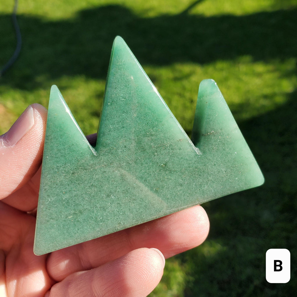 Green Aventurine Mountain Carving - Manifestation, Prosperity, Wealth, Luck - Crystal Mountain Range Scenic Display Healing Gemstones