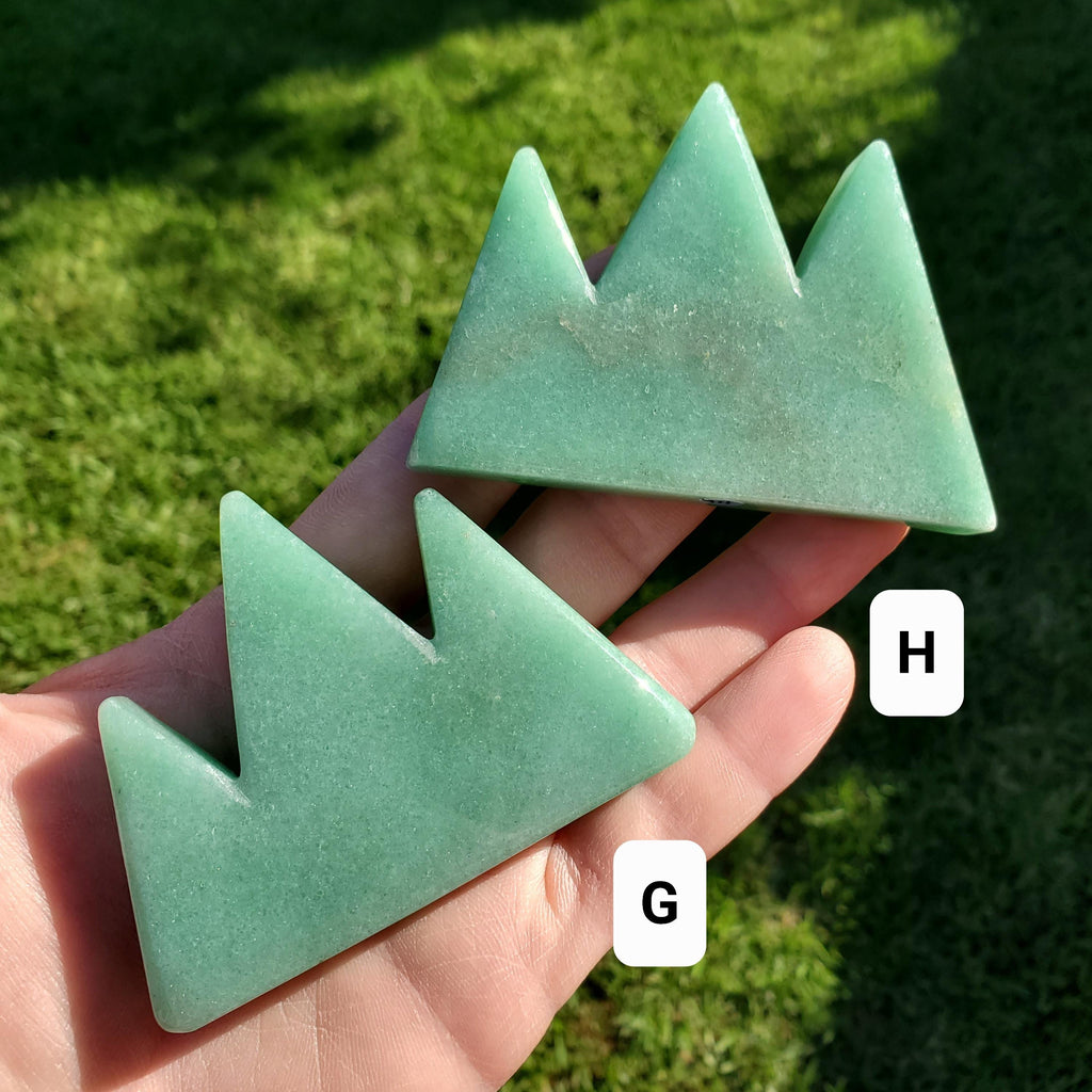 Green Aventurine Mountain Carving - Manifestation, Prosperity, Wealth, Luck - Crystal Mountain Range Scenic Display Healing Gemstones