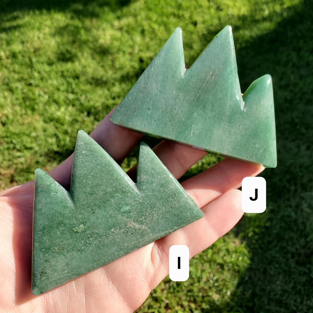 Green Aventurine Mountain Carving - Manifestation, Prosperity, Wealth, Luck - Crystal Mountain Range Scenic Display Healing Gemstones