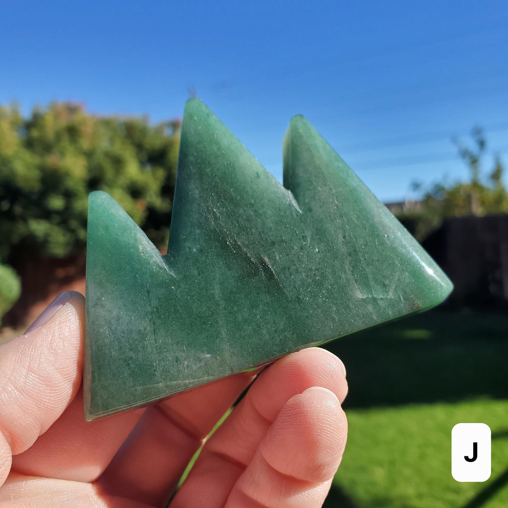 Green Aventurine Mountain Carving - Manifestation, Prosperity, Wealth, Luck - Crystal Mountain Range Scenic Display Healing Gemstones