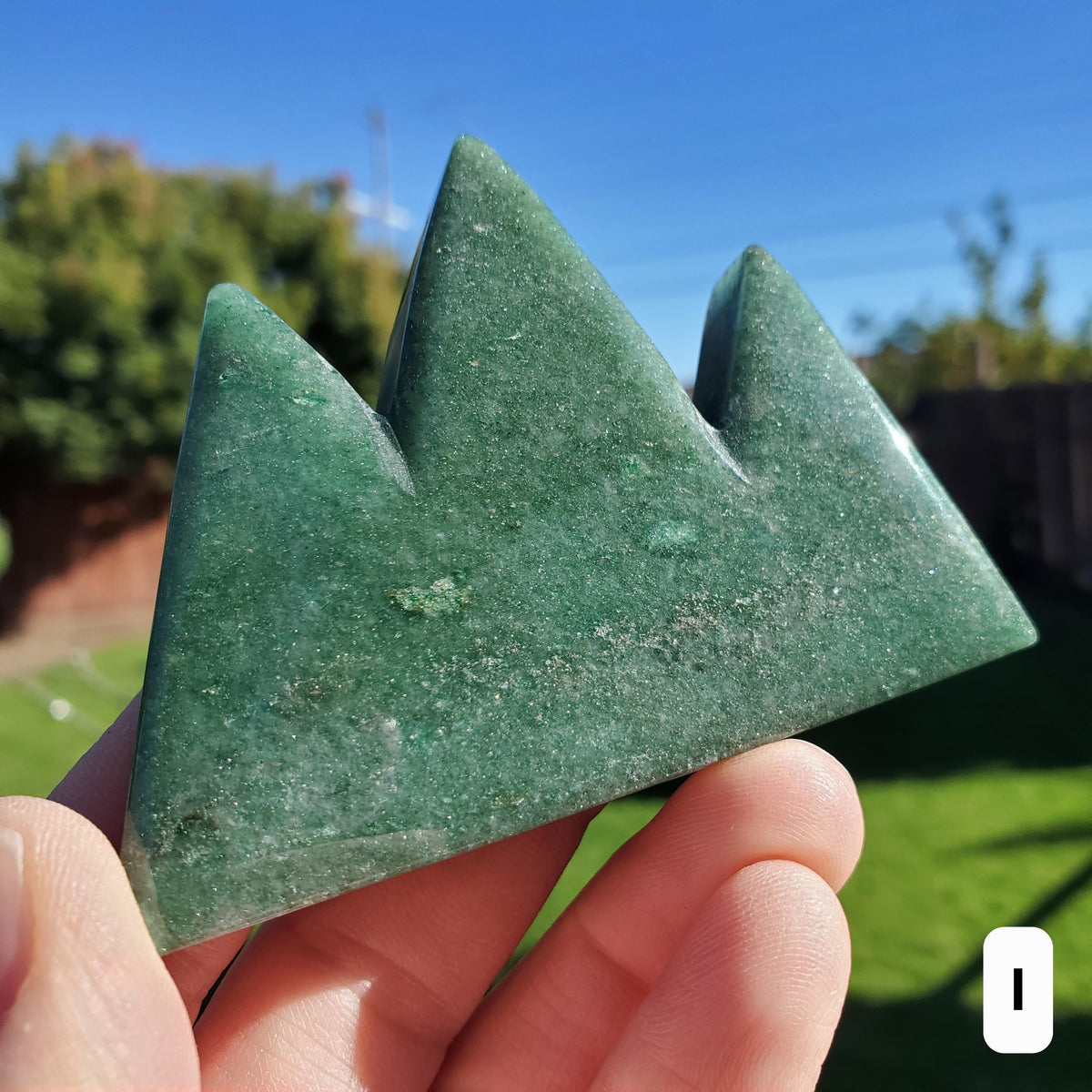 Green Aventurine Mountain Carving - Manifestation, Prosperity, Wealth, Luck - Crystal Mountain Range Scenic Display Healing Gemstones