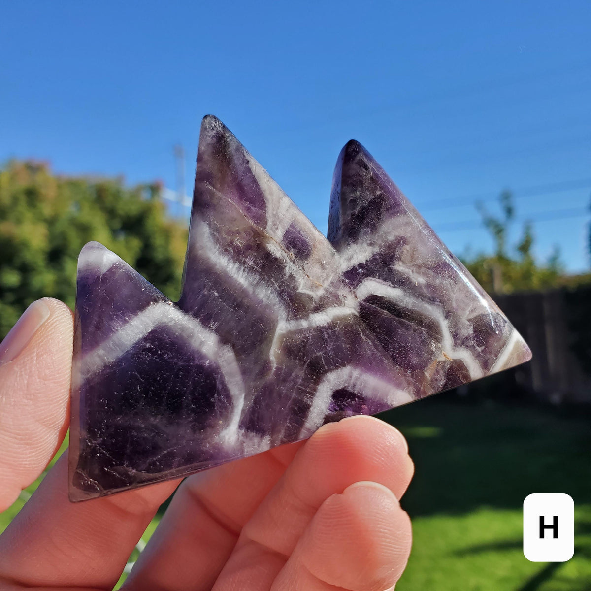 Dream Amethyst Mountain Carving - Calming, Energetic Protection, Positivity, Divine Love - Purple Amethyst Crystal Scenic Landscape Gem