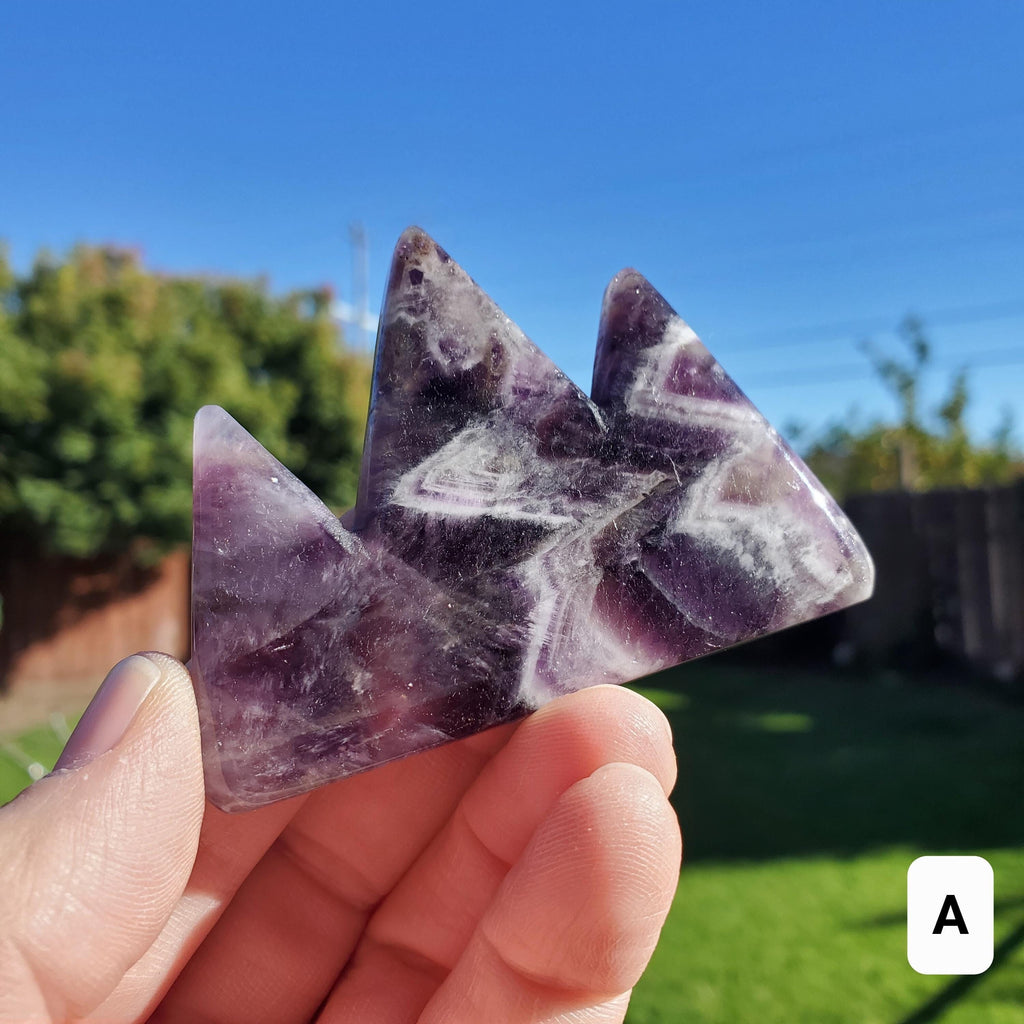 Dream Amethyst Mountain Carving - Calming, Energetic Protection, Positivity, Divine Love - Purple Amethyst Crystal Scenic Landscape Gem