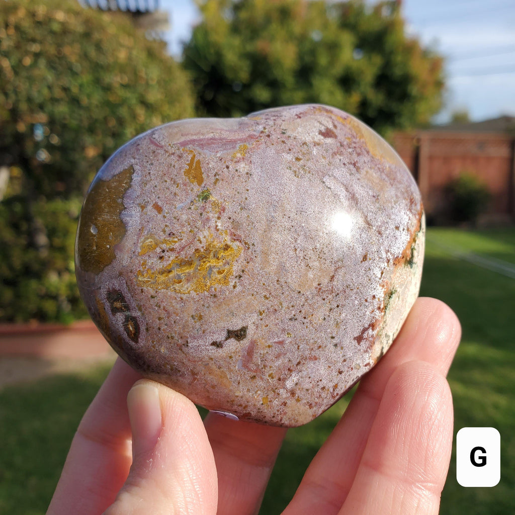 Chunky Ocean Jasper Heart - Strength, Renewal, Calming, Stabilizes Your Aura - Jasper Crystal Hearts Healing Crystals Gemstones