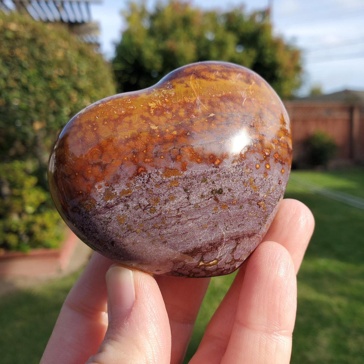 Chunky Ocean Jasper Heart - Strength, Renewal, Calming, Stabilizes Your Aura - Jasper Crystal Hearts Healing Crystals Gemstones