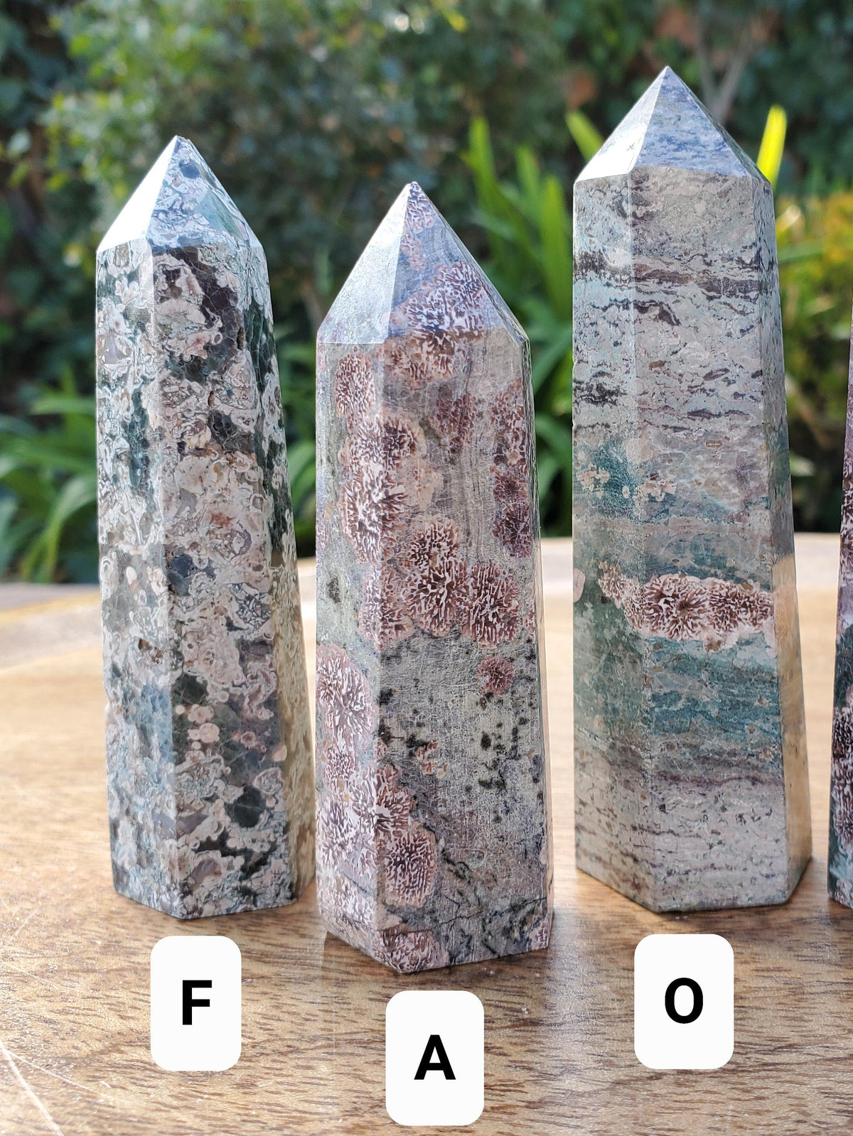 Russian Flower Agate Tower - Gentle, Nourishing, Growth -  Green Flower Agate Crystal Point Generator Healing Crystals Gemstones